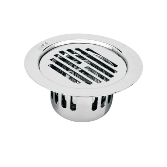LIPKA Golden Classic Jali Round Flat Cut Floor Drain |304-Grade Stainless Steel |5.5 Inches| with Cockroach Trap| - Image 5