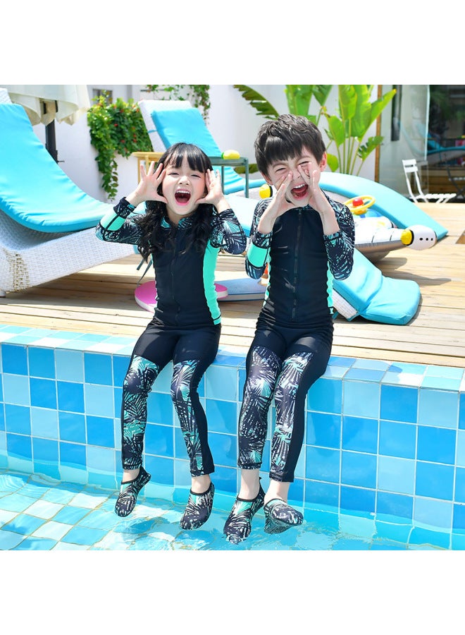 Children's Swimwear New Style Sunscreen Long Sleeve Split Swimsuit For Boys And Girls
