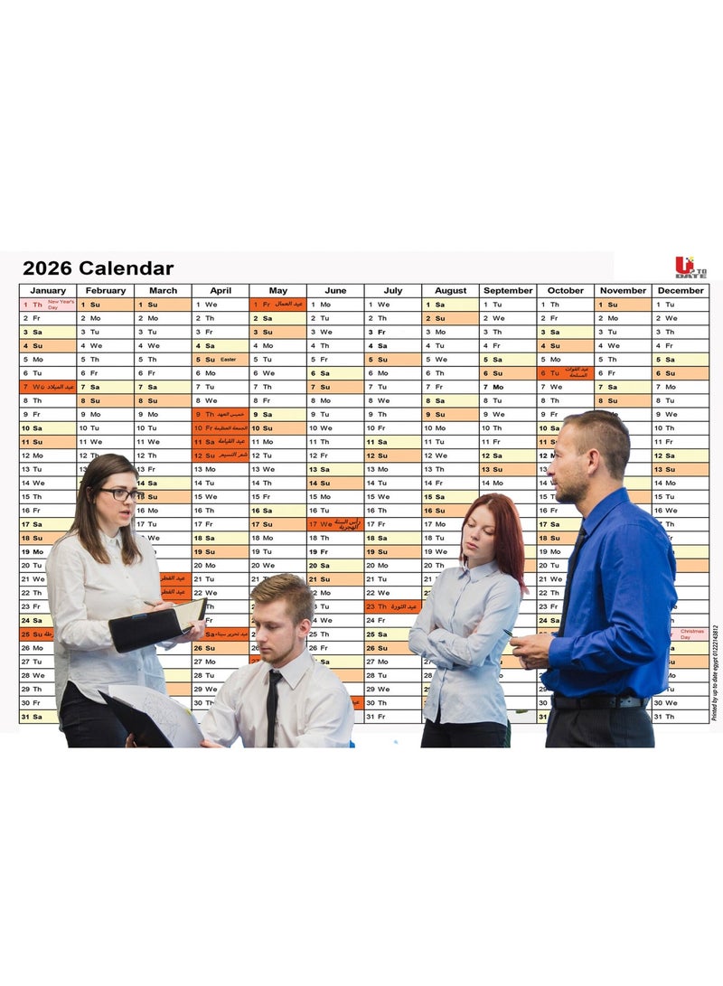UP TO DATE 2026 WALL COLORED CALENDAR - Image 4