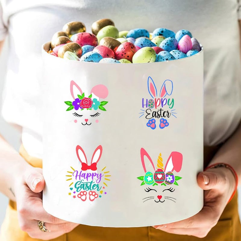 iMagitek 38 Pieces Easter Word Stickers for Crafts Vinyl Waterproof Bunny Face Decals for Crafts Wood Cup Glass Water Bottle Decoration - Image 5