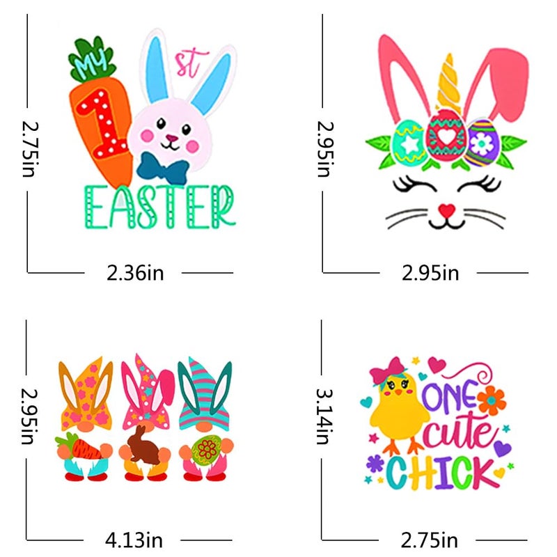 iMagitek 38 Pieces Easter Word Stickers for Crafts Vinyl Waterproof Bunny Face Decals for Crafts Wood Cup Glass Water Bottle Decoration - Image 2