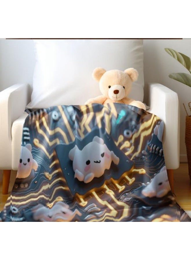 عام بطانية رقيقة من الفانيلا الكرتونية للأطفال أو الطلاب (دافئة ومريحة ومناسبة للنوم والألعاب) 100 سم * 150 سم - Image 4