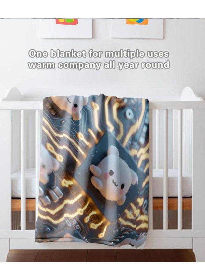 عام بطانية رقيقة من الفانيلا الكرتونية للأطفال أو الطلاب (دافئة ومريحة ومناسبة للنوم والألعاب) 100 سم * 150 سم - Image 5