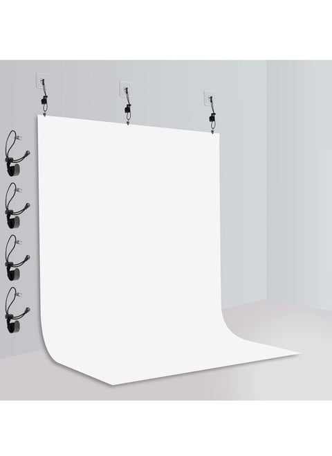 Photography White Backdrops for Wall Mounted Setup Photoshoot Pure White Screen Cloth Sheet Background Zoom Polyester Photo Back Drop Pack for Party Photo Video Shoot 2 x 2 m