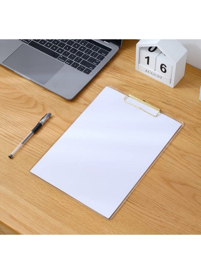 JIARI 2 Pack Clear Acrylic Office Clipboard A4 Letter Size 8.6" X 12.2" (Gold) - Image 4