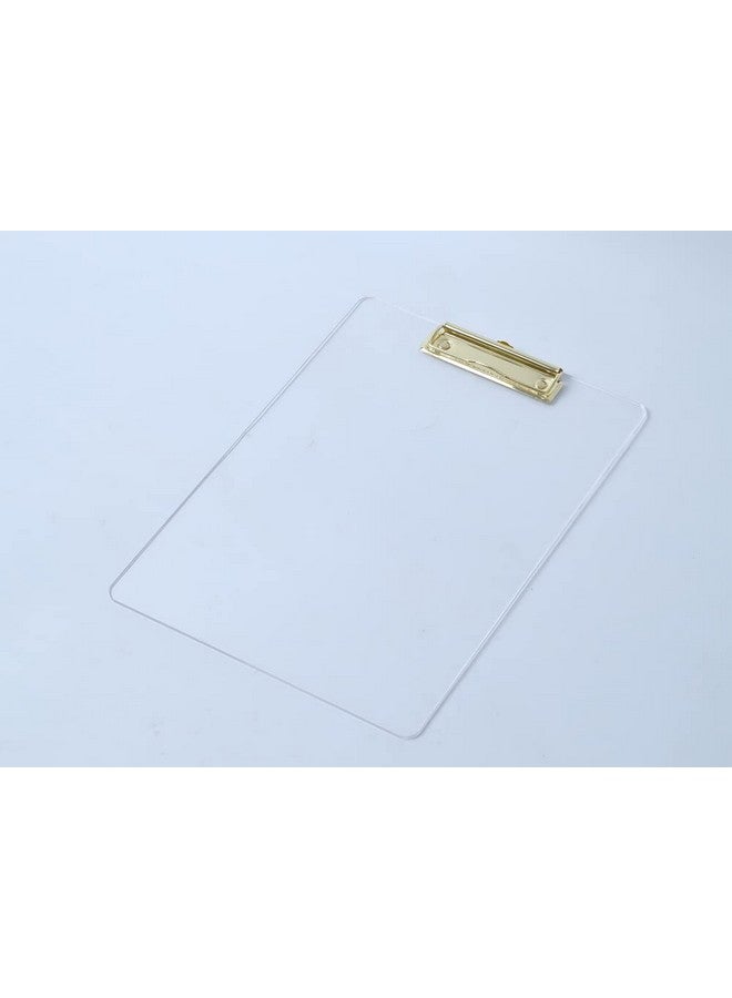 JIARI 2 Pack Clear Acrylic Office Clipboard A4 Letter Size 8.6" X 12.2" (Gold) - Image 5