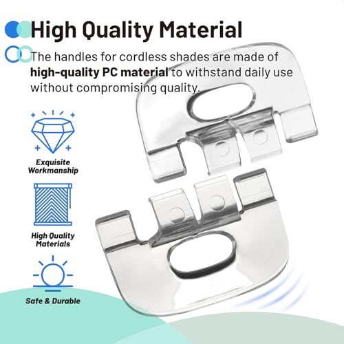 DuckcowsC 4Pcs Shade Lift Handles Compatible with Graber Bali Cordless Mini Blinds and Cellular Shades Made After 2015, Clear Plastic Pulls Fit 3/4" Pleat Cordless Honeycomb Blinds - Image 5