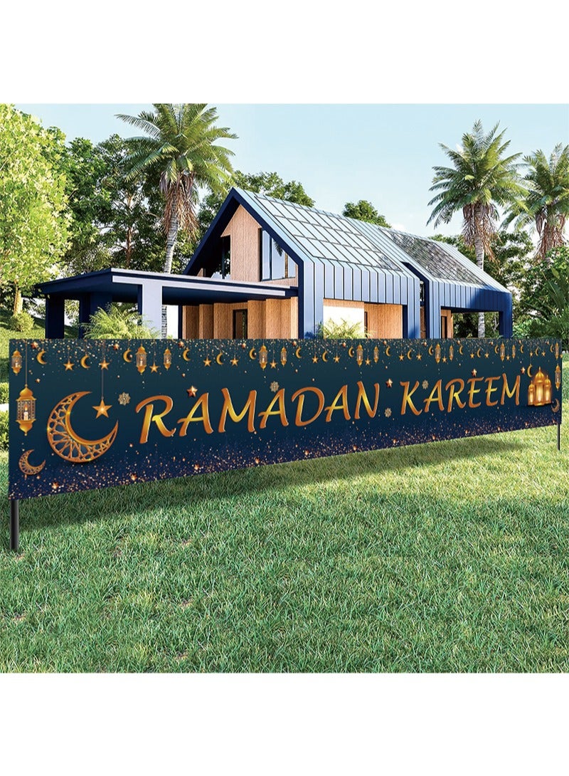 Aikanbo Ramadan Kareem Banner for Ramadan Decoration,118 x 19.6 inches,Ramadan Welcome Decorations for Home,Ramadan Mubarak Decorations for Ramadan Welcome,Eid Decorations for Home - Image 1