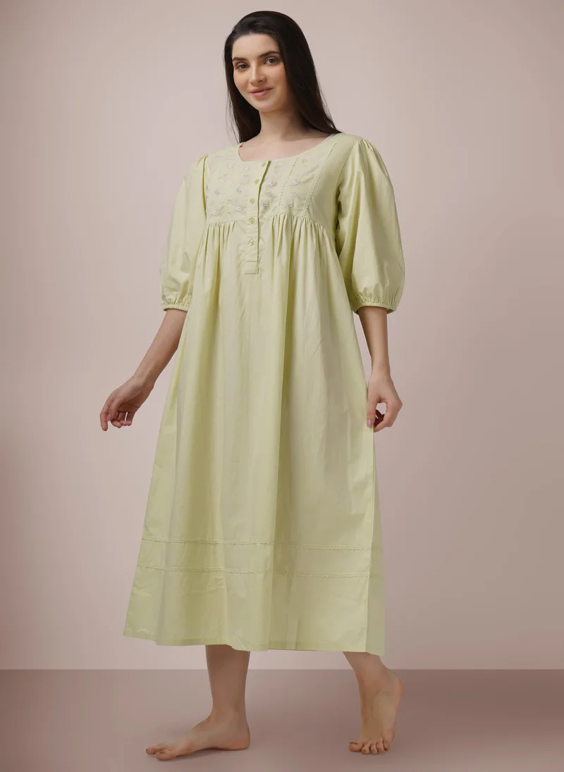 افتر دارك Barbara, Embroidered Nightdress