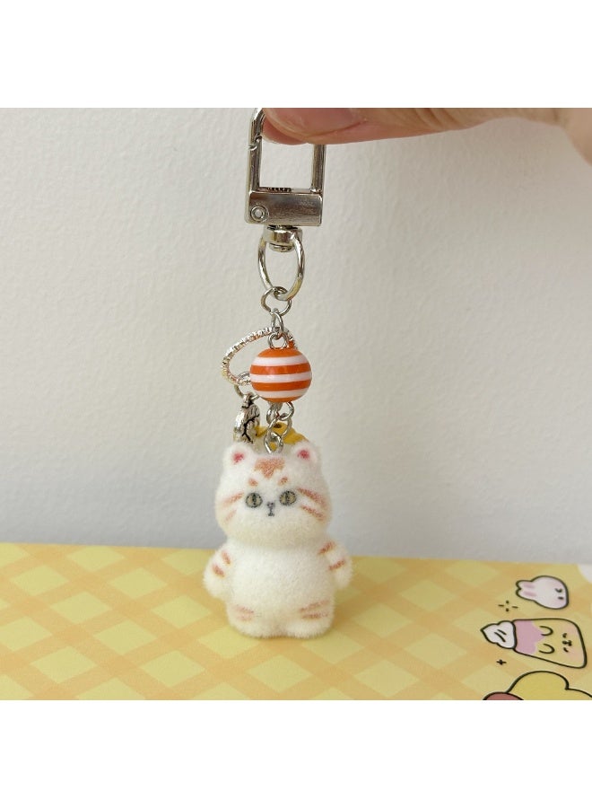 NIBEMINENT Phone Charm/ Chain Strap for Women Girls, Cute Flocked Small Animals Cell Phone Case Lanyard Wrist Strap