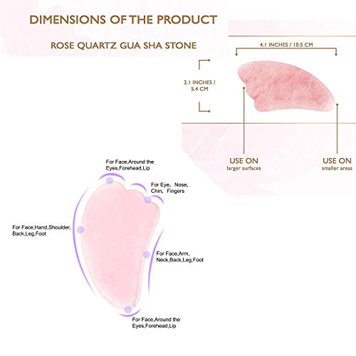 Getmecraft Face Roller and Gua Sha Tools Set- Rose Quartz Face Roller- Face Massager For Anti Wrinkles, Anti Aging,Rejuvenate Skin - Image 5
