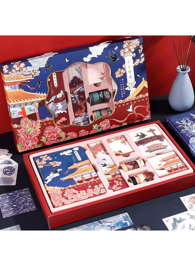 Bluejw Chinese Style Hand Account Gift Box Suit Chaohua Cheng Dry Hand Account Literary Retro Hand Account Book Palace Cultural Creation Classical Gift  - Image 2