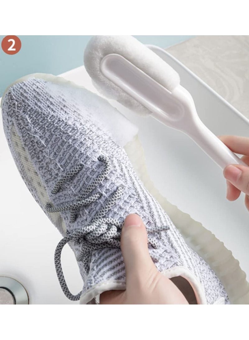 KASTWAVE Professional Cleaning Shoe Brush Multifunctional Household Brushes Care Long Handle Soft Bristle Shoes Scrubber for Bags and Clothes Sneaker White  - Image 3