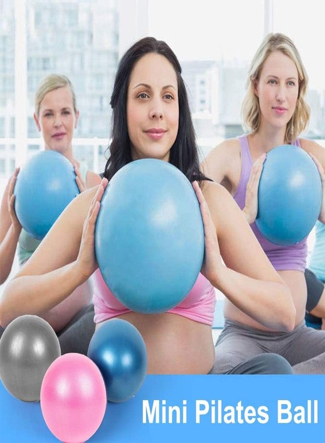 PUSHKH Mini Yoga Pilates Ball Soft Yoga Exercise Balls with Inflatable Straw 25 CM/ 9 Inch for Barre, Physical Therapy, Stability, Stretching (Blue) - Image 5