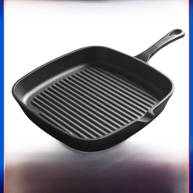 Cast Iron Skillet Striped Design 12 Inch Durable Cast Iron - Even Heat Distribution Versatile Cooking Pan for Home Kitchen Gas and Induction Stoves - Image 2