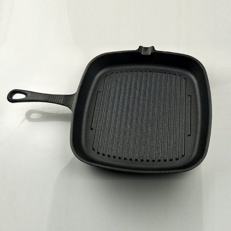 Cast Iron Skillet Striped Design 12 Inch Durable Cast Iron - Even Heat Distribution Versatile Cooking Pan for Home Kitchen Gas and Induction Stoves - Image 5