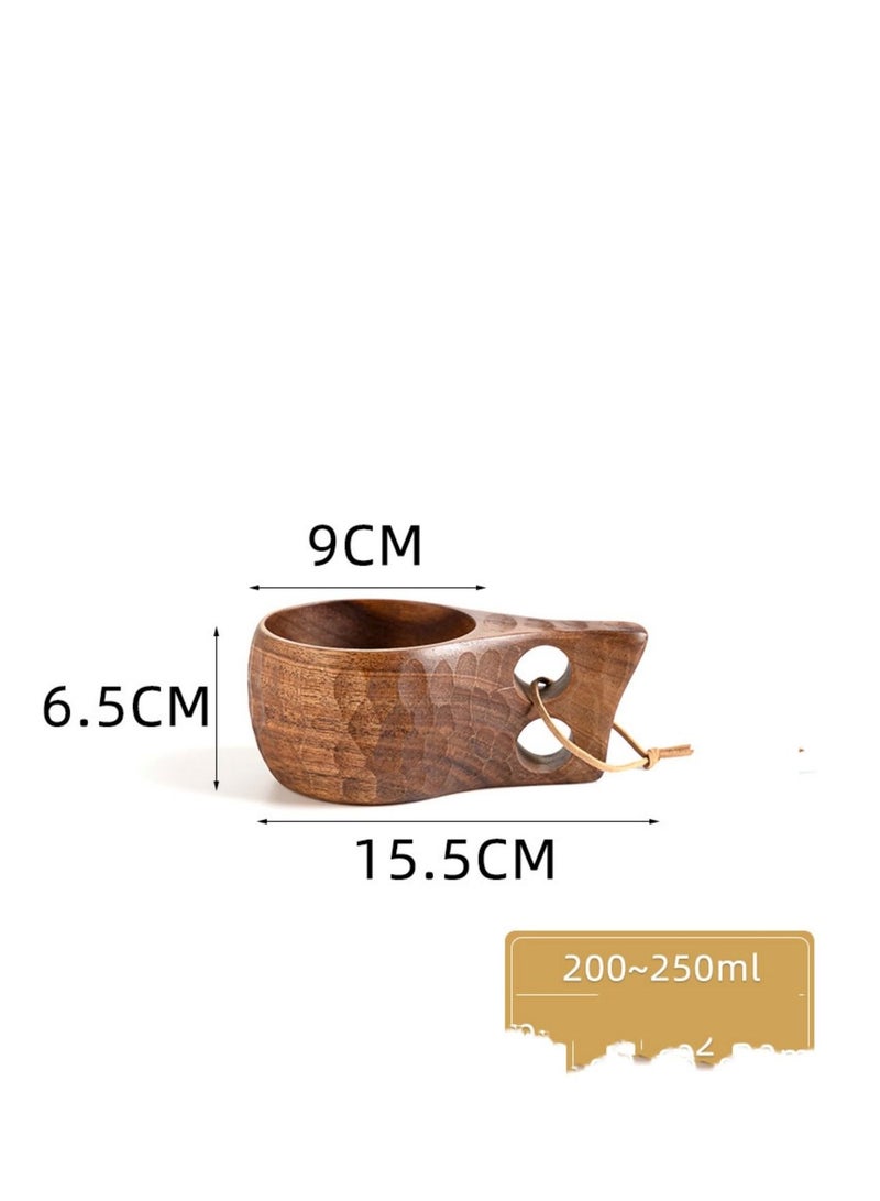 Loquat Natural Rubber Wood Wood Coffee Cup 200ML-250ML 