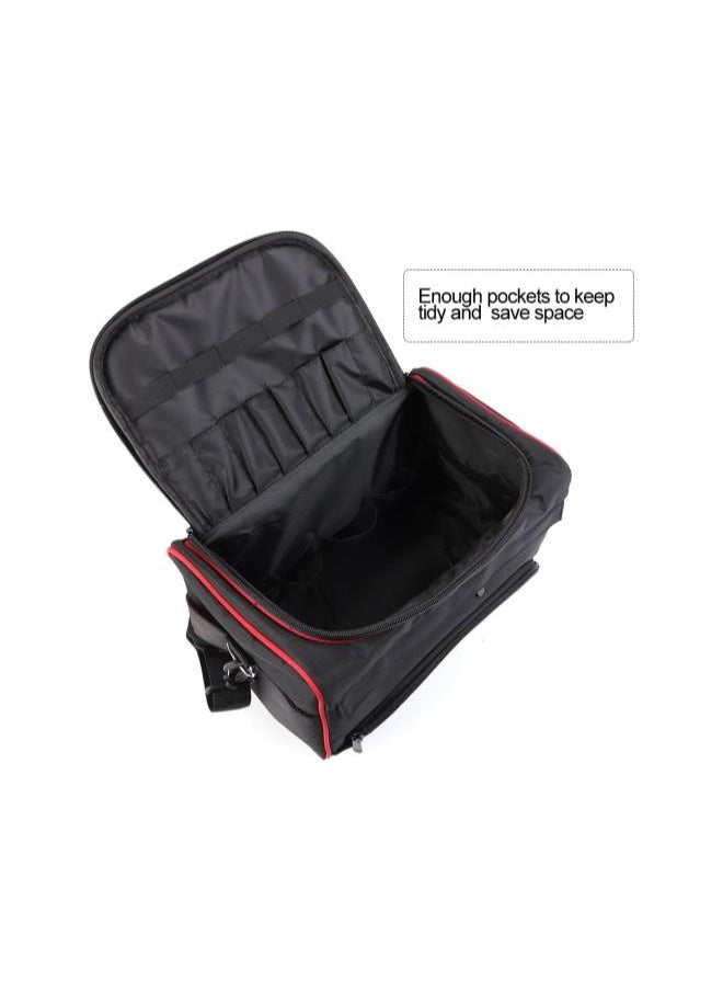 Generic - Hairdressing Bag, Professional Large Storage Multi-function Portable Hairdresser's Salon Pouch Bag, Makeup Travel Home Hair Stylist Tool Bag Session Bag Large Mobile Hair Salon Kit Holder (Black) - Image 1