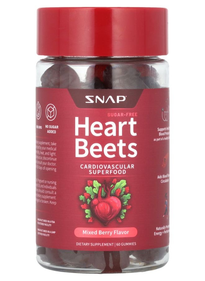 SNAP SUPPLEMENTS - Heart Beets Mixed Berry 60 Gummies - Image 1