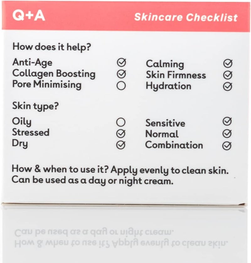 Q+A كريم الوجه كيو + أ  للكولاجين - 50 مل | كولاجين نباتي مستخرج من الطحالب لمكافحة الشيخوخة ومرونة البشرة | تركيبة مرطبة بزبدة الشيا - Image 3