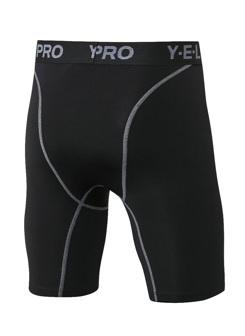Loquat Men Quick Dry Breathable Elastic Shorts Black  - Image 2