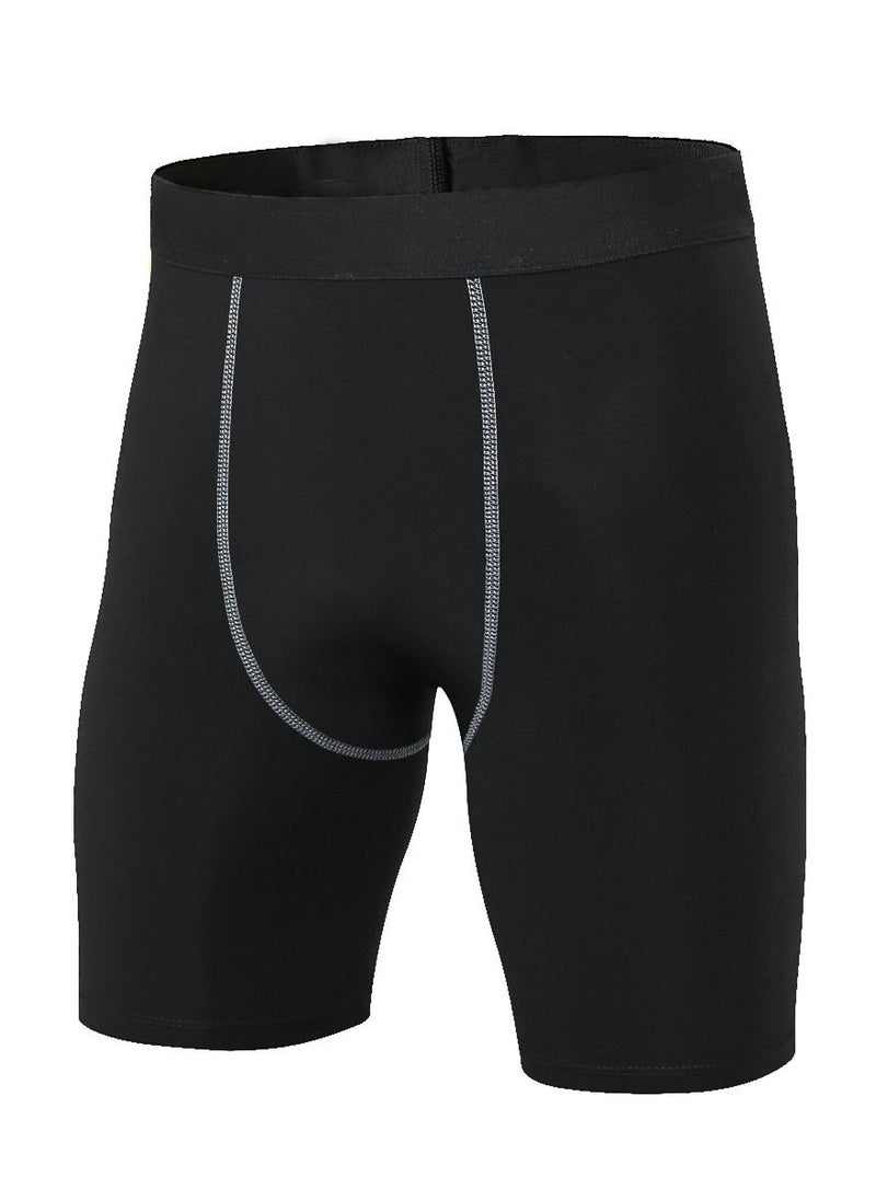 Loquat Men Quick Dry Breathable Elastic Shorts Black  - Image 1