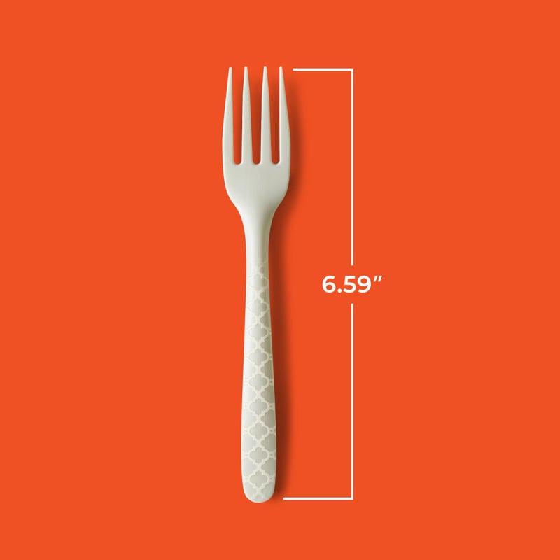 Hefty ECOSAVE Compostable Forks, Disposable Forks for BBQs, Tailgates, Camping, Parties, and More, Strong and Durable Construction, Sustainable Design, 24 Count - Image 3