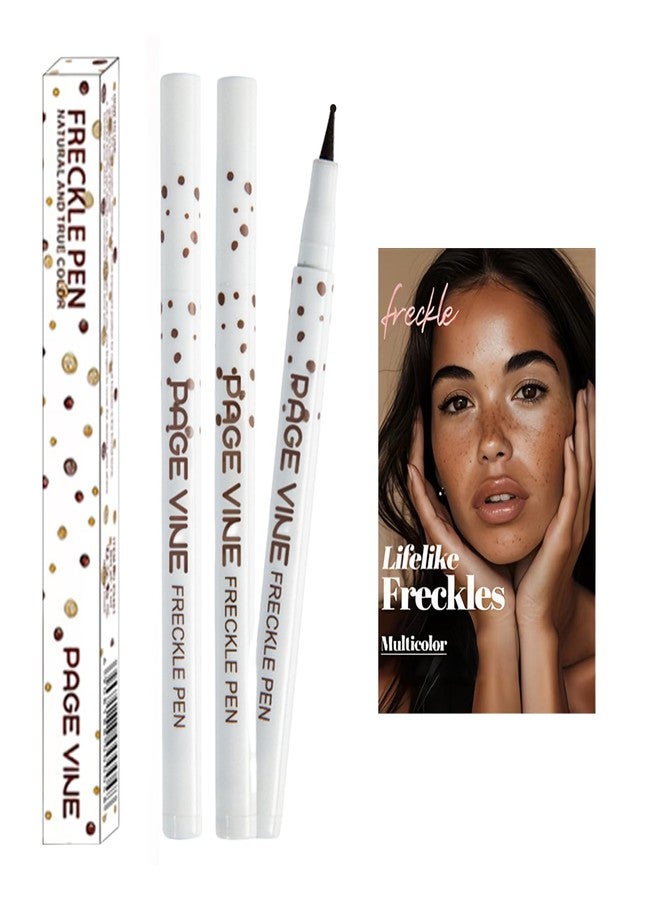 Liopif 2 Pack Freckle Pen,Liquid Face Fake Freckles Makeup Pen to Create Natural Freckle Makeup and Freck beauty,Fake Freckles Waterproof for Lifelike Sunkissed Makeup,Mole Pen (03Dark+04Espresso) - Image 1