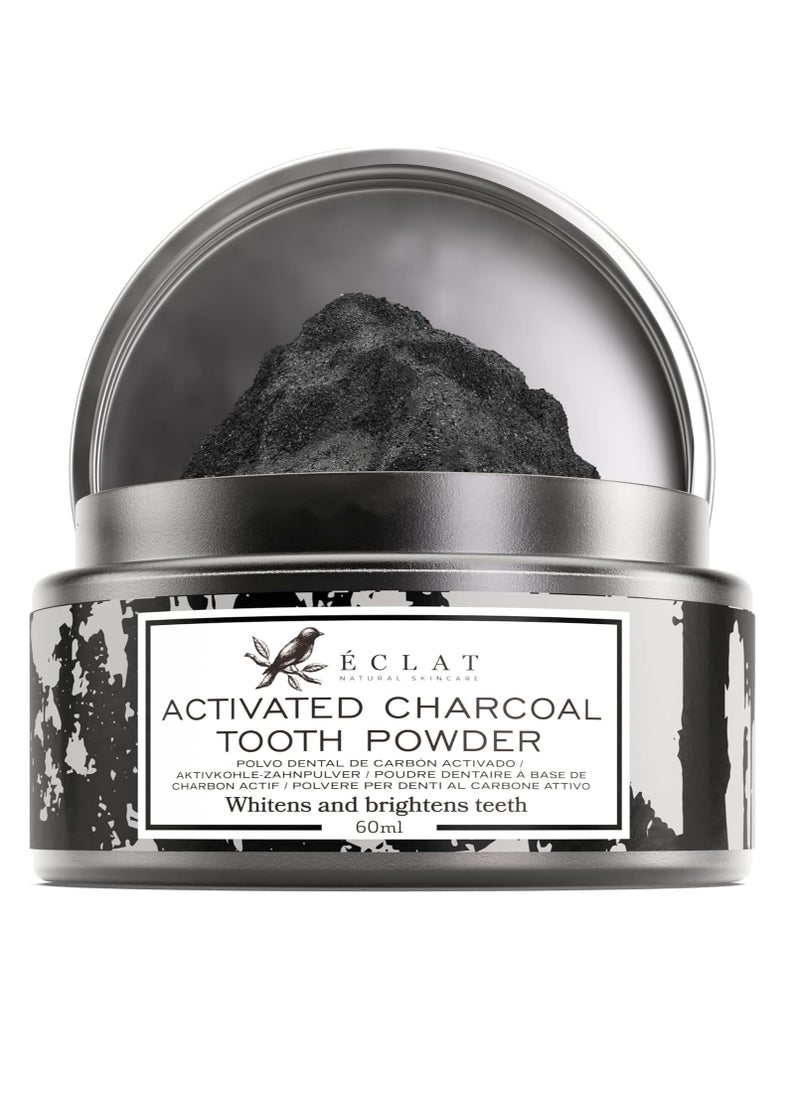Eclat Skincare - 100% Pure Organic Carbon Activated Charcoal for Teeth Whitening Powder from Coconut 60ml - Image 1