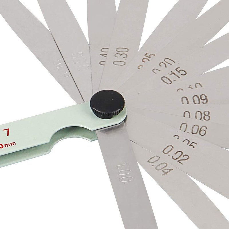 Feeler Gauge, 100mm 0.01-1.0mm Thickness Metric Feeler Gauge 17 Blades Stainless Steel Gauge for Gap Valve Measure Tool - Image 3