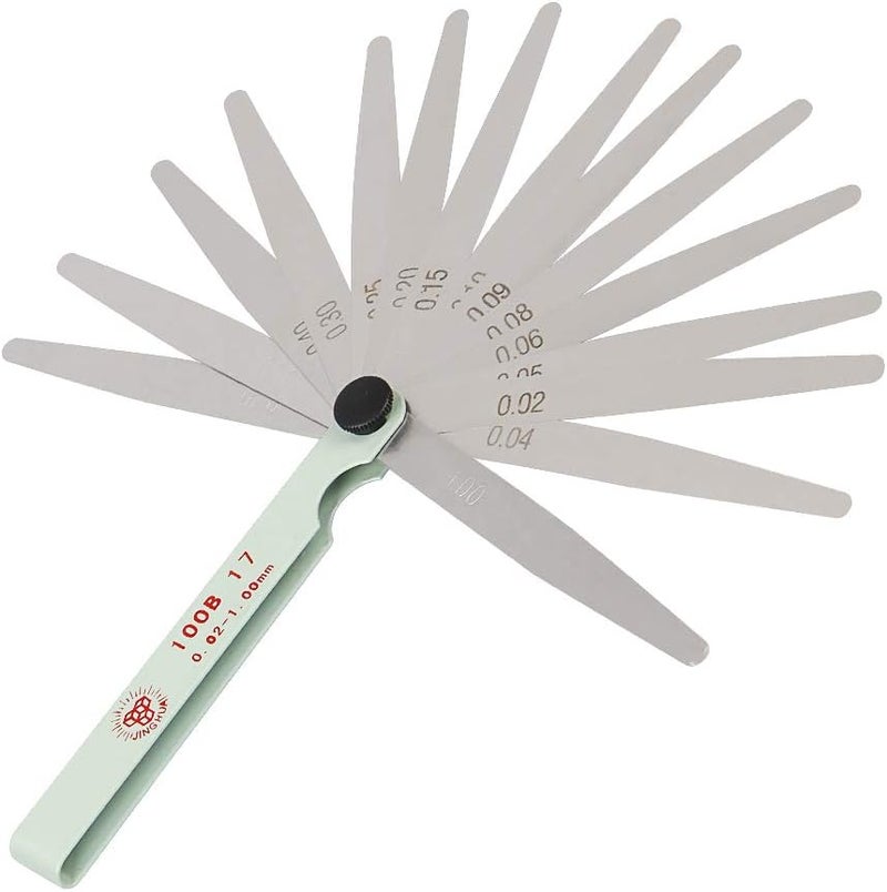 Feeler Gauge, 100mm 0.01-1.0mm Thickness Metric Feeler Gauge 17 Blades Stainless Steel Gauge for Gap Valve Measure Tool - Image 2
