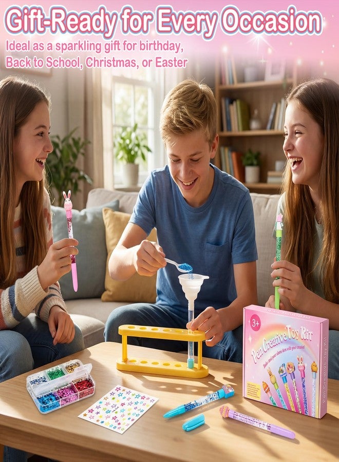 Rilcn مجموعة ريلكن لصنع أقلام عيد الفصح للبنات، 50 قطعة من أقلام عيد الفصح اللامعة العائمة، تكفي لصنع 12 قلمًا لامعًا، هدايا عيد الفصح للأطفال من سن 6 إلى 12 عامًا - Image 3