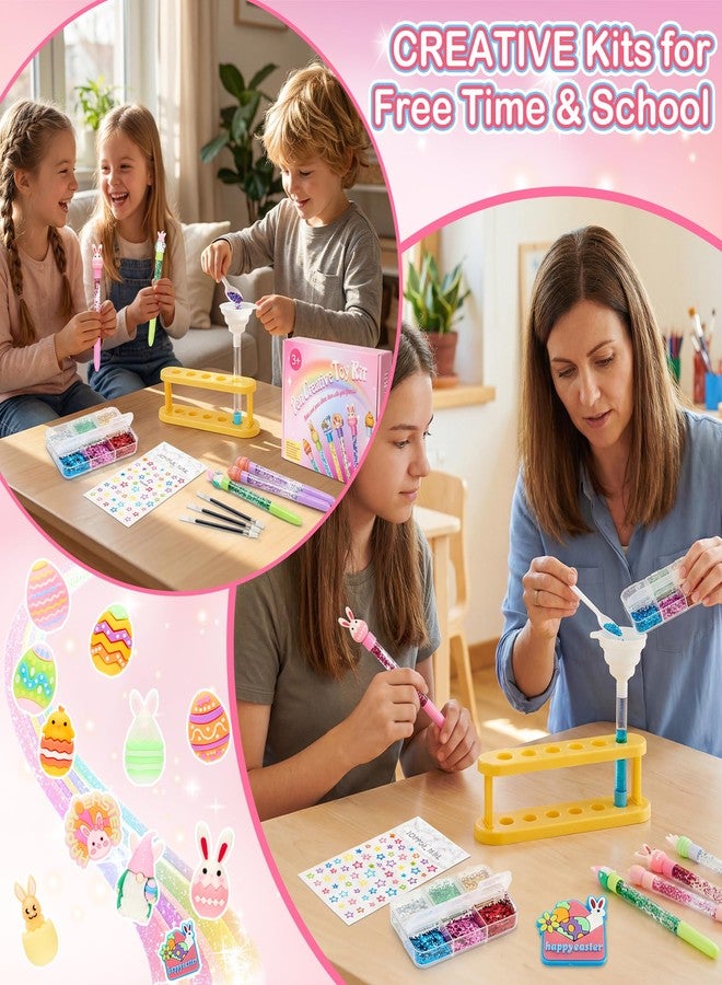Rilcn مجموعة ريلكن لصنع أقلام عيد الفصح للبنات، 50 قطعة من أقلام عيد الفصح اللامعة العائمة، تكفي لصنع 12 قلمًا لامعًا، هدايا عيد الفصح للأطفال من سن 6 إلى 12 عامًا - Image 4