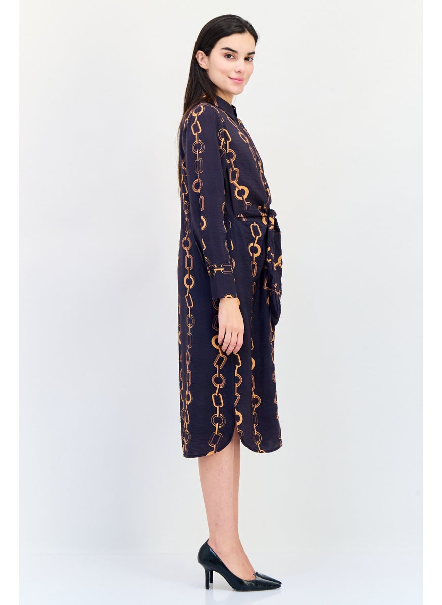 Kathy Ireland Women Allover Print Shirt Dress, Multicolor  - Image 2