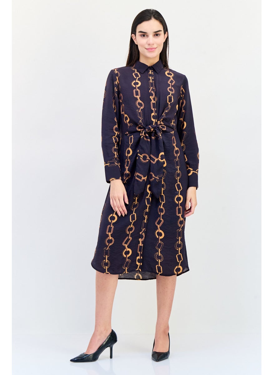 Kathy Ireland Women Allover Print Shirt Dress, Multicolor  - Image 1