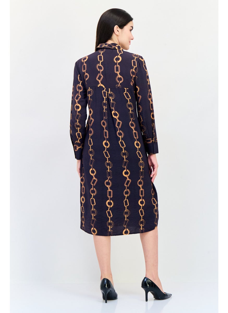 Kathy Ireland Women Allover Print Shirt Dress, Multicolor  - Image 4
