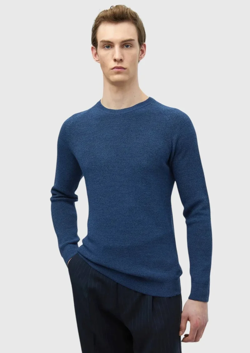 RAMSEY Dark Indigo Knitwear Sweatshirt