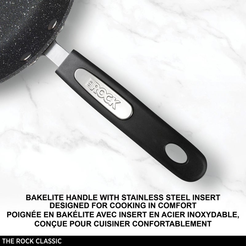 Starfrit The Rock 12'' (30cm) Non-Stick Jumbo Cooker Pan with Lid - Durable Forged Aluminum - Oven Safe - PFOA Free - Easy to Clean - Black - Image 3