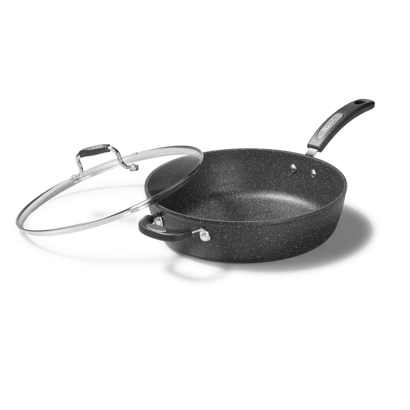Starfrit The Rock 12'' (30cm) Non-Stick Jumbo Cooker Pan with Lid - Durable Forged Aluminum - Oven Safe - PFOA Free - Easy to Clean - Black - Image 1