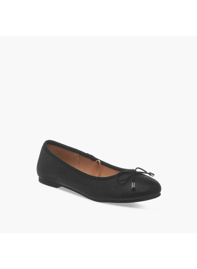 Little Missy Girls Bow Accent Slip-On Ballerina Shoes