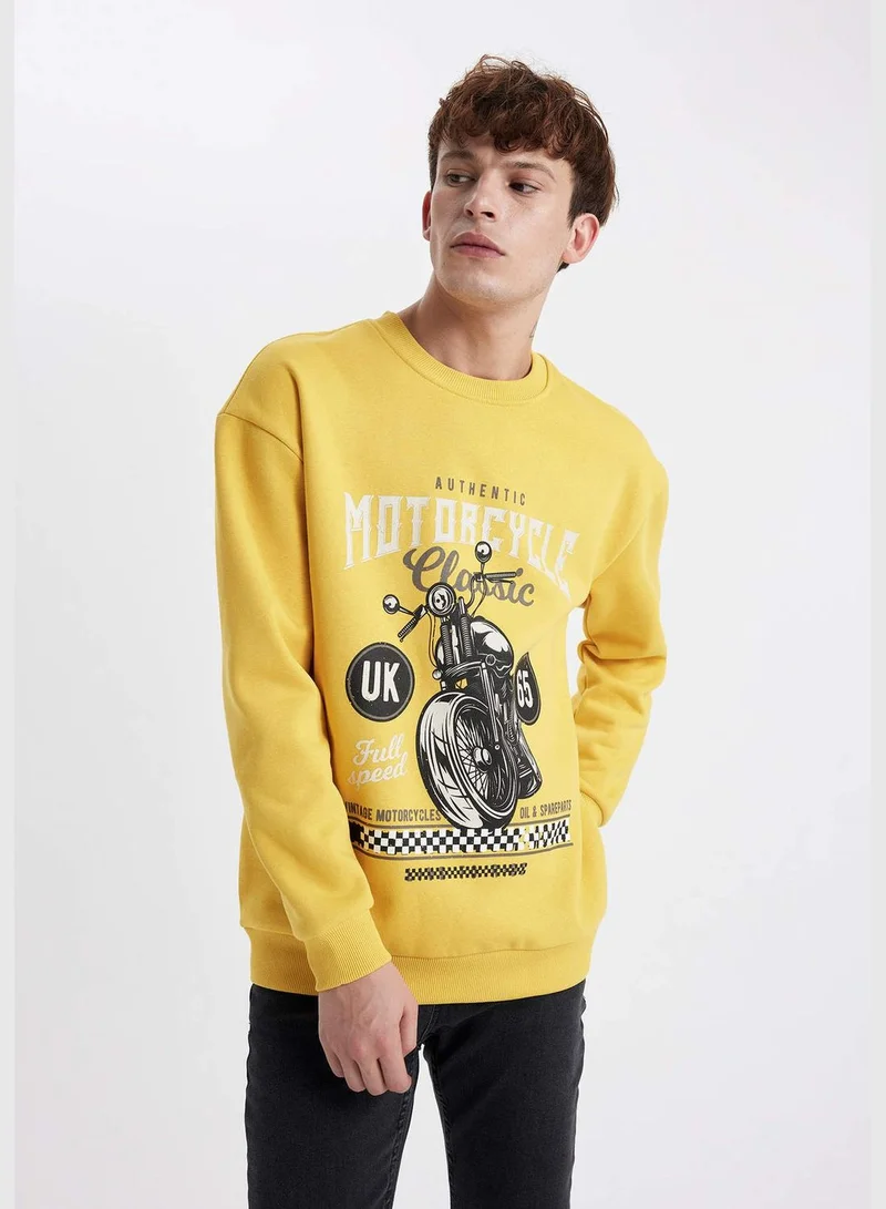 ديفاكتو Man Crew Neck Long Sleeve Knitted Sweatshirt