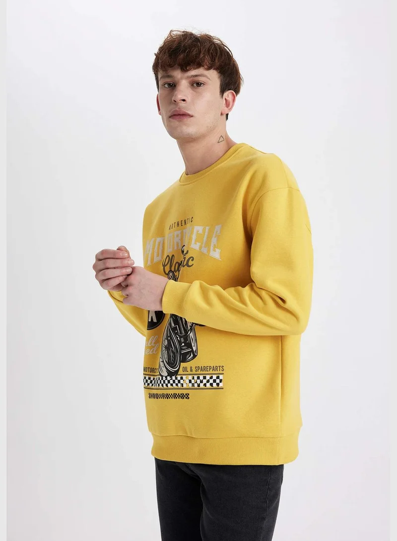 ديفاكتو Man Crew Neck Long Sleeve Knitted Sweatshirt