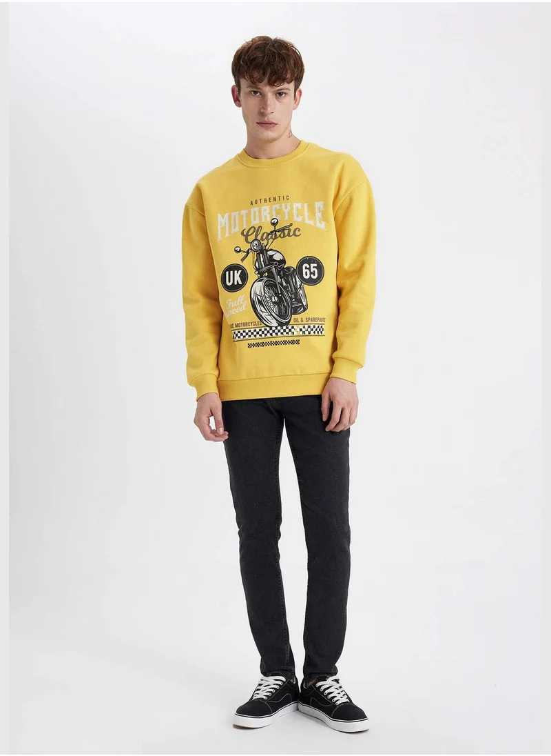 ديفاكتو Man Crew Neck Long Sleeve Knitted Sweatshirt