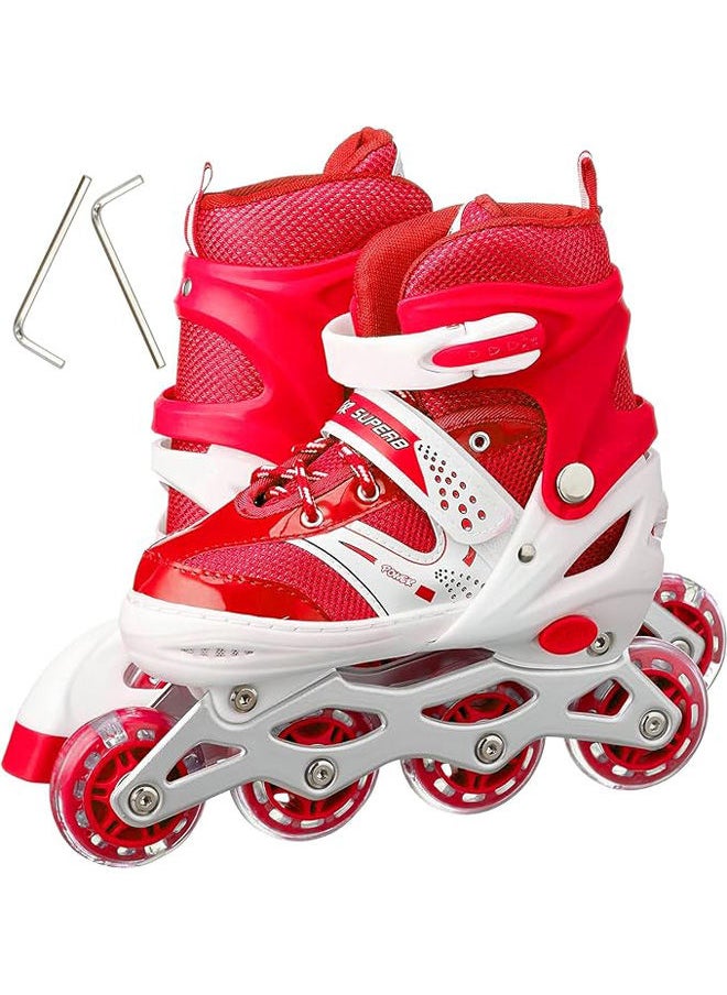POWER - Adjustable Roller Skate Shoes Led Light Single Row 4-Wheels Size 31-34 - Image 1