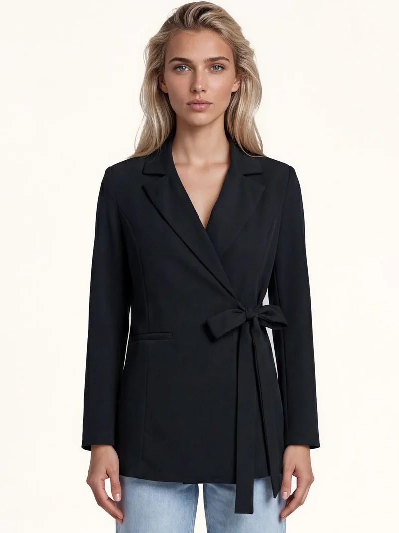 بيغ دارت BDART Long Tie Closure Shawl Collar Blazer