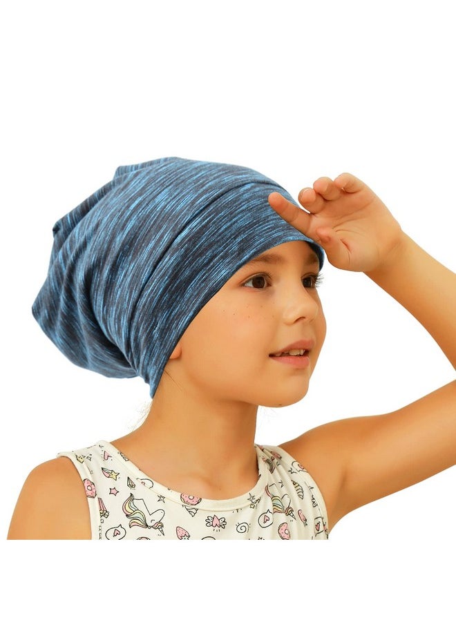sent hair Kids Satin Lined Bonnet Silk Slouchy Beanie For Natural Hair Adjustable Sleep Bonnet Slap Cap For Kidschildtoddlerteens(410 Years Oldblue)  - Image 1