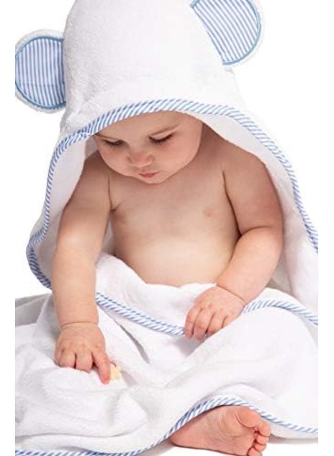 Fishers Finery Bamboo Viscose Hooded Towel & Wash Cloth Gift Set for Boys (Blue) - Image 4