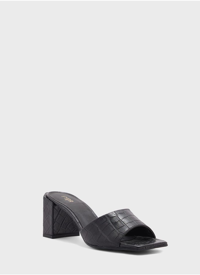 FYOR - Block Mid Heel Sandals - Image 1