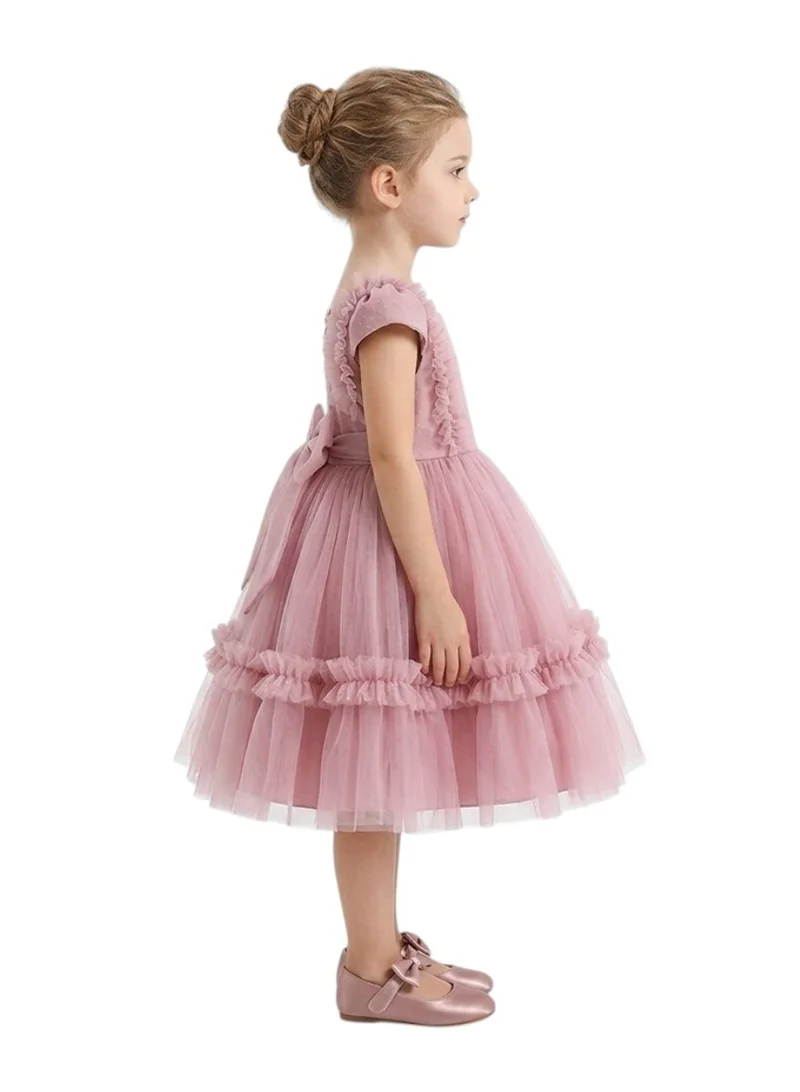 بيداني Dusty Pink Ruffle Sleeve Dress