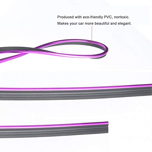 Automaze Car Interior Decoration Accessory Beading, Flexible Styling PVC Moulding Trim Strip, (5 Meters, Purple) - Image 4